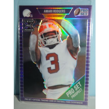 2021 Leaf AMARI RODGERS (Packers) Pro Set Metal Purple Parallel RC #01 46/50