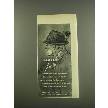 1956 Caxton Hats Advertisement - Caxton Amalfi