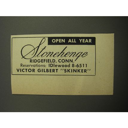 1957 Stonehenge Inn Advertisement - Open all year