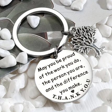 Endless Inspirational Life Tree Colleague Appreciation Stainless Steel Key Chain