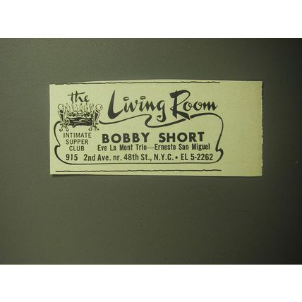 1958 The Living Room Supper Club Ad - The Living Room Bobby Short