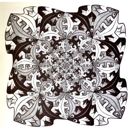 ESCHER print SMALLER Vintage 60S Orig Graphic Poster optic wall art Gift