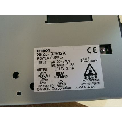 NEW OMRON S82J-02512A POWER SUPPLY, 100-240 VAC, 12 VDC, EE