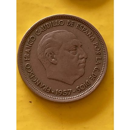Umlaufmünze Spanien 50 Pesetas 1957 im Stern 58