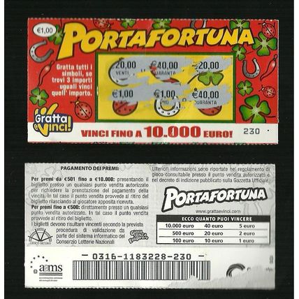 Gratta e Vinci %- Portafortuna - Lotto 316