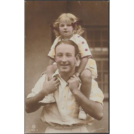 Actress Gladys Cooper's Husband & Daughter, 1914 - Rotary RP Postcard