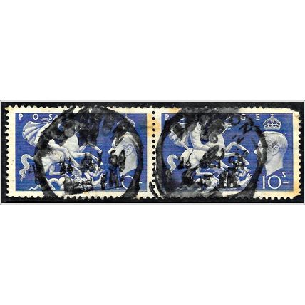1951 KGVI New Drawings - 10/- violet blue Used C2-6