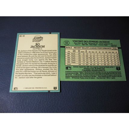 1980's and 1990's Bo Jackson Baseball Cards