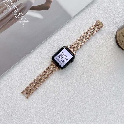 Five Baht Stripes Stainless Steel Strap Watchband For Apple Watch Series, 7 41mm