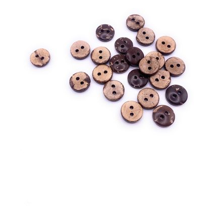 10mm Natural Coconut Shell Buttons Tiny Great For Baby Cardigans Brown 2 hole