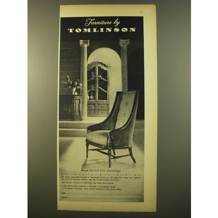 1961 Tomlinson Pavane Assemblage Chair Advertisement