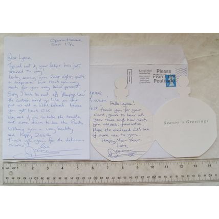 2004 letter and Christams card from Dawson Chance, Ventriloquist