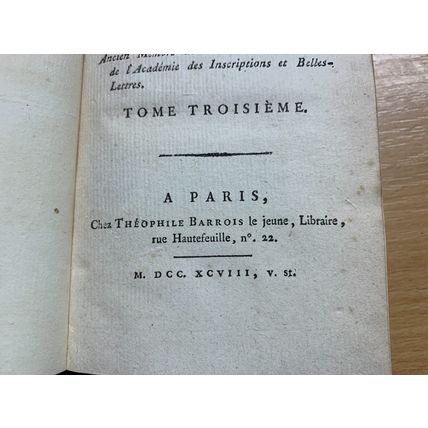 RARE* 1798 HISTOIRE DE LA RIVALITE FRANCE & ANGLETERRE VOL 3 ANTIQUE BOOK (P3)