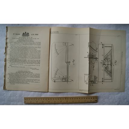 1890 Patent No. 16,609 mitre cutting machine, William R. Kent, Grand Rapids USA