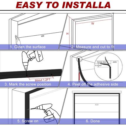 Weatherproofing Garage Door Seals Top and Sides Seal Strip PVC Garage Door Weath