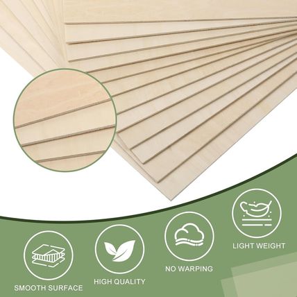48 Pack Basswood Sheets 1/8X12X12 Inch, Unfinished Wood for Crafts, 3Mm Basswood