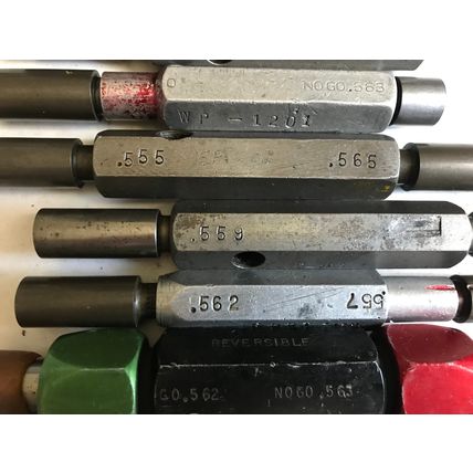 LOT THE PIPE MACHINERY GO NO GO PLUG GAGE .553,.557,.565,.562,.557,.555,.570,ET