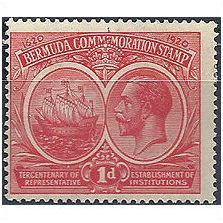 Bermuda 1920 SG65 1d Carmine Mounted Mint