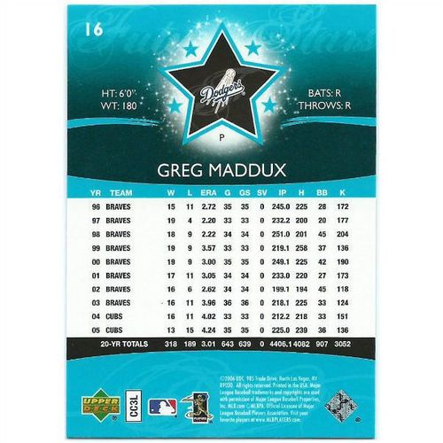 2006 Upper Deck Future Stars - #16 - Greg Maddux