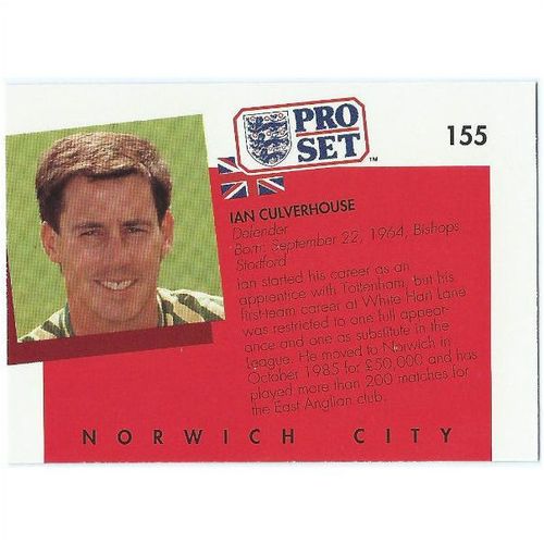1990/1991 Pro Set Footbal - #155 - Ian Culverhouse