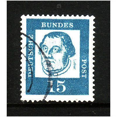 GERMANY 1961 FAMOUS GERMANS SG B 198 15pf BLUE FINE USED