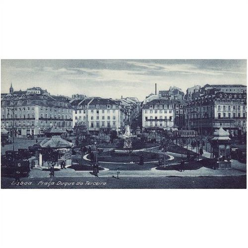 Print Praca Duque da Terceira LISBON Portugal 1920's Lisboa Duke Square