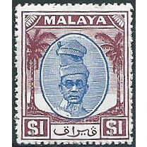 Perak 1950 SG146 $1 Blue & Purple Mounted Mint .. ..