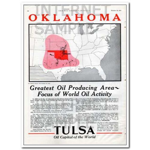 tulsa ok 1934 greatest oil producing area oklahoma focus vintage ad