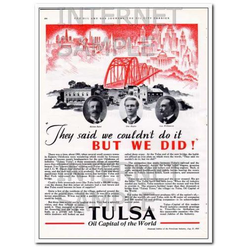 tulsa ok 1934 said we couldnt do it oil capital of world vintage ad