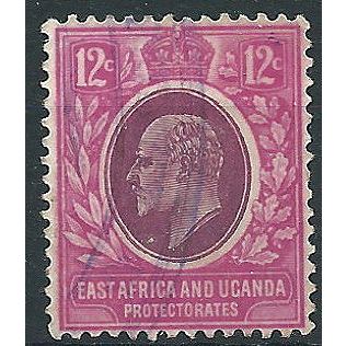 East Africa & Uganda Prot 1907 SG38 12c Dull & Bright Purple Fine Used .. ..