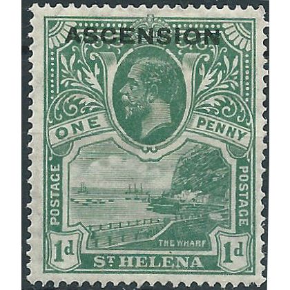 Ascension Island 1922 SG2 1d Green Mounted Mint....