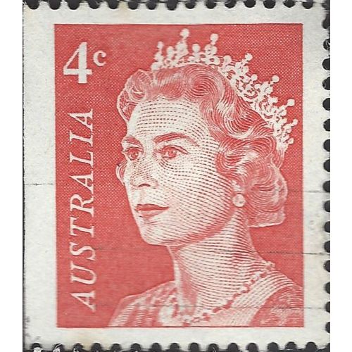 AUSTRALIA, Queen Elizabeth II, red 1966, 4c