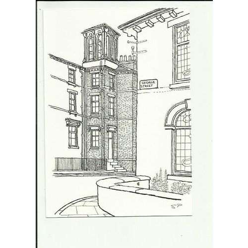 Yorkshire SALTAIRE Watch Tower Art Postcard by Simon Palmer