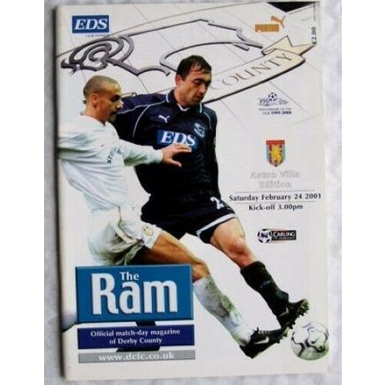 2001 programme Derby County v. Tottenham Hotspur, poster Lee Morris