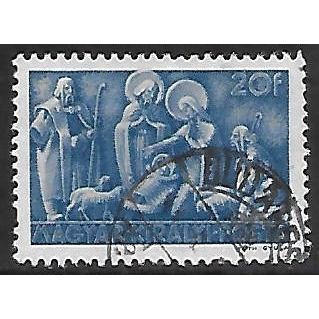 Mi 743: 20 f. blue Christmas: Adoration of the Shepherds, wmk. X A1