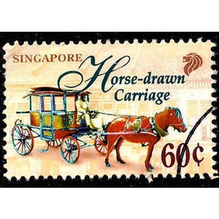 Singapore 1997 Transportation 60c Used Stamp Horse Drawn Carriage.
