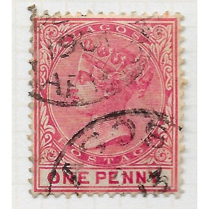 LAGOS 1884 ONE PENNY SG22 22 SG NIGERIA QV ARC CANCELS 1901
