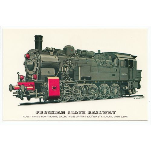 Steam Locomotive Prussian State Railway Postcard 55