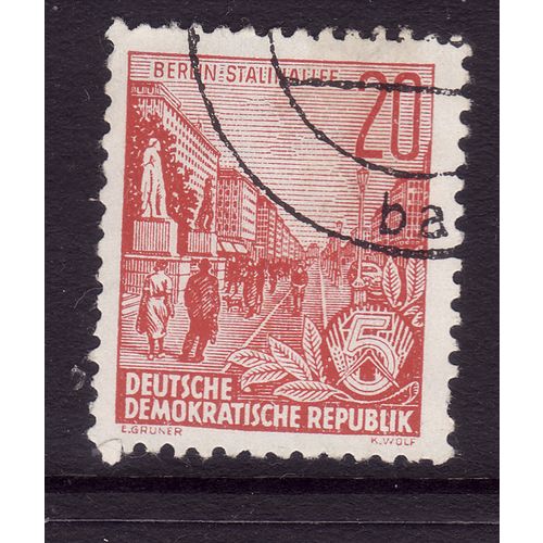 GERMANY EAST 1953 20pf RED SG E314 FINE USED