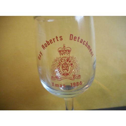 Royal Canadian Mounted Police Wine Glass,Bay Roberts Newfoundland,84,RCMP