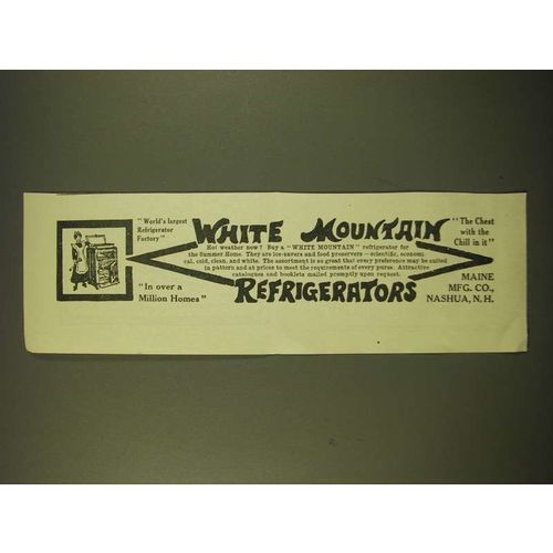 1918 White Mountain Refrigerators Ad - In over a million homes