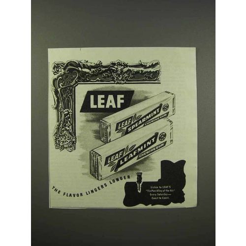 1946 Leaf Spearmint, Leafmint Chewing Gum Ad