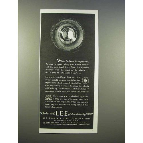 1946 Lee Tires Ad - Wheel Balance is Important