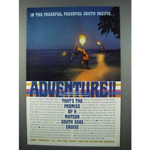 1962 Matson Cruise Ad - Peaceful South Pacific
