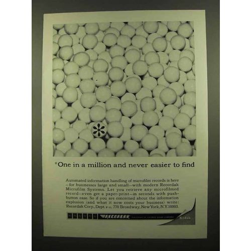 1965 Kodak Recordak Microfilm Ad - Easier To Find