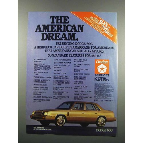 1983 Dodge 600 Car Ad - The American Dream