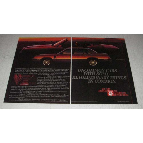 1983 Dodge 600 ES and 600 Convertible cars Ad