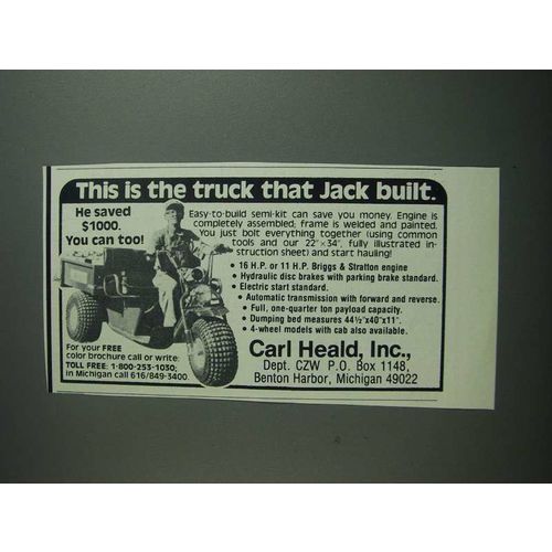 1984 Carl Heald Ad - This is The Truck that Jack Built