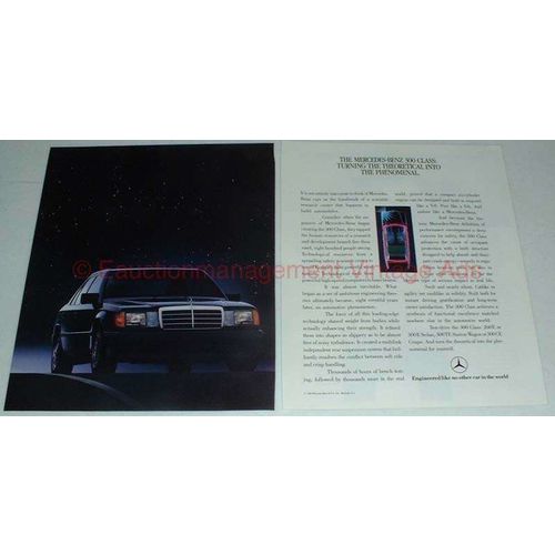 1989 2pg Mercedes-Benz 300 Class Car Ad - Phenomenal!