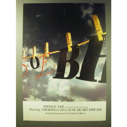1989 Benson & Hedges Cigarettes Ad - Clothes Line
